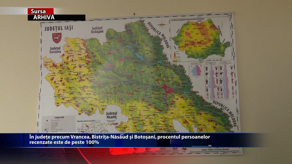 In judete precum Vrancea, Bistrita-Nasaud si Botosani, procentul persoanelor recenzate este de peste 100%