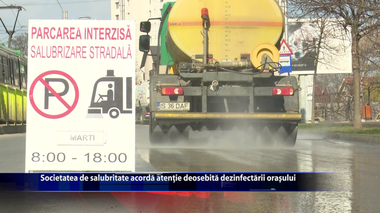 Societatea de salubritate acorda atentie deosebita dezinfectarii orasului