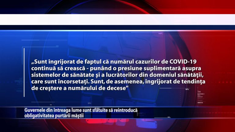 Guvernele din intreaga lume sunt sfatuite sa reintroduca obligativitatea purtatorii mastii