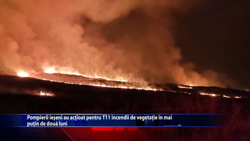 Pompierii ieseni au actionat pentru 111 incendii de vegetatie in mai putin de doua luni