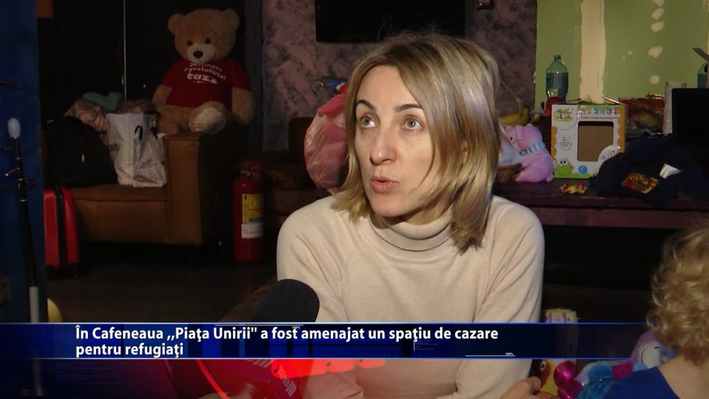 In Cafeneaua ,,Piata Unirii” a fost amenajat in spatiu de cazare pentru refugiati