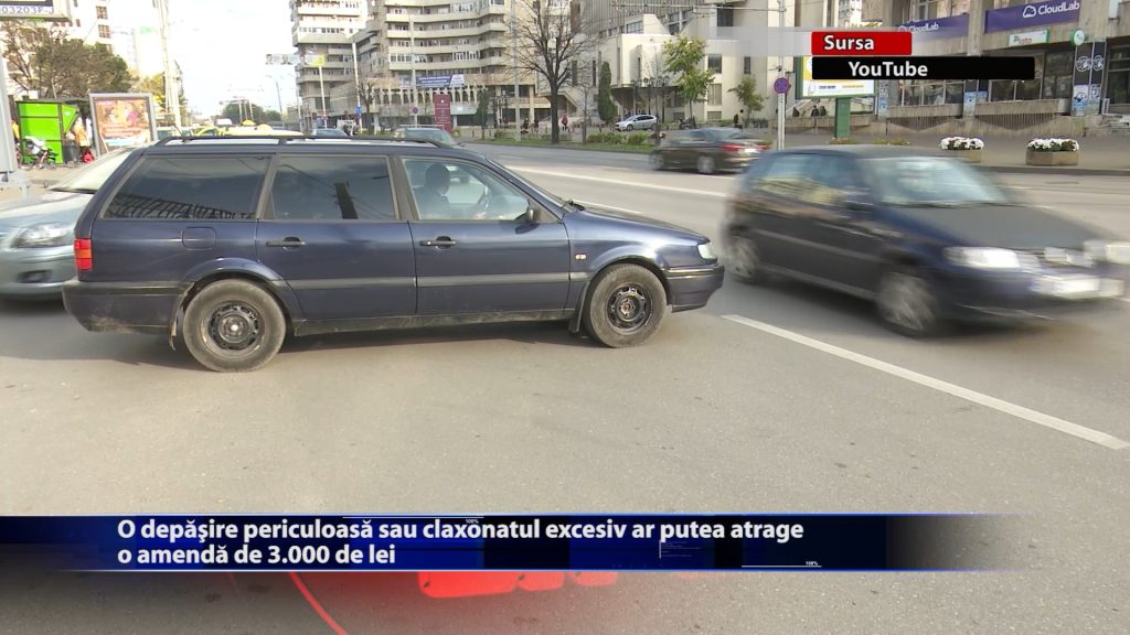 O depasire periculoasa sau claxonatul excesiv ar putea atrage o amenda de 3.000 de lei