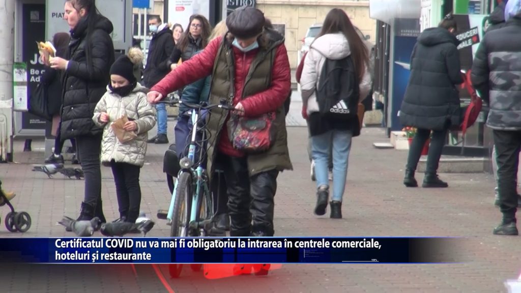 Certificatul COVID nu va mai fi obligatoriu la intrarea in centrele comerciale, hoteluri si restaurante
