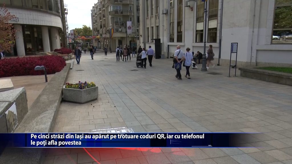 Pe cinci strazi din Iasi au aparut pe trotuare coduri QR, iar cu telefonul le poti afla povestea