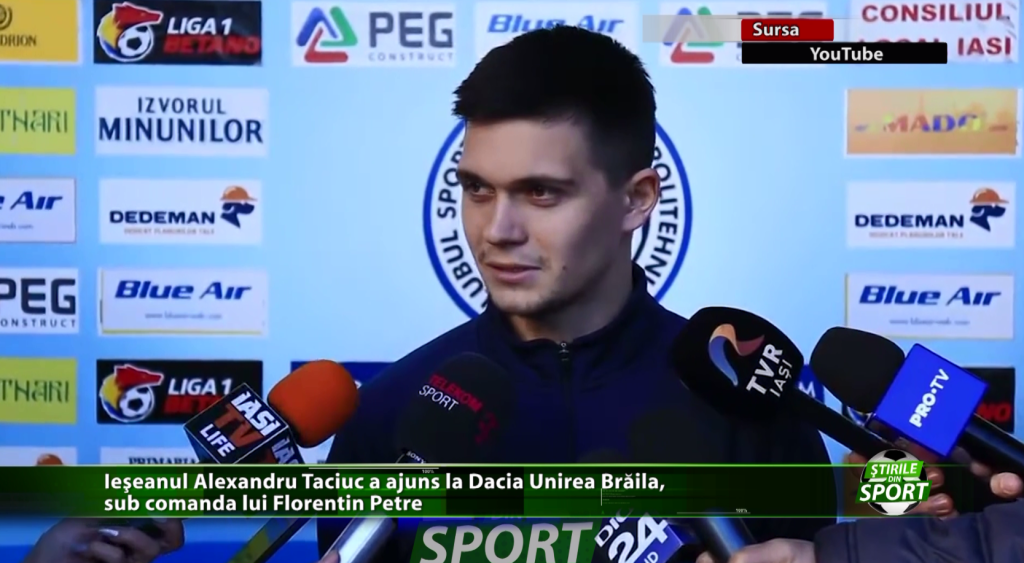Ieșeanul Alexandru Taciuc a ajuns la Dacia Unirea Brăila, sub comanda lui Florentin Petre