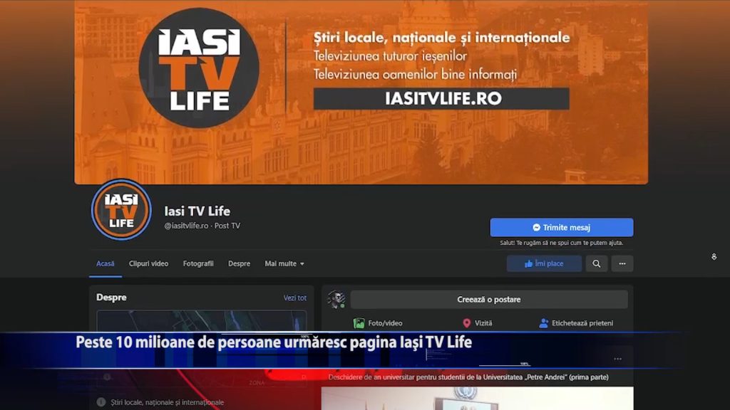 Peste 10 milioane de oameni urmaresc pagina Iasi TV Life