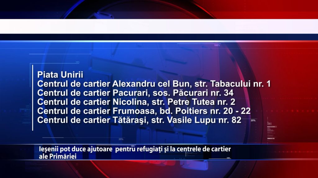 Iesenii pot duce ajutoare pentru refugiati si la centrele de cartier ale Primariei