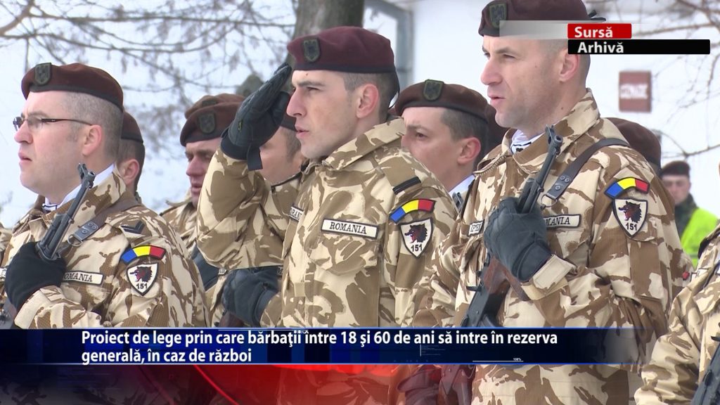 Proiect de lege prin care barbatii intre 18 si 60 de ani sa intre in rezeva generala, in caz de razboi