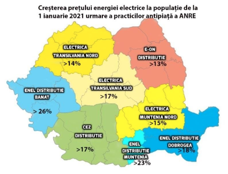 Facturi mai mari la energie cu până la 26% de la 1 ianuarie, dacă nu încheiați noi contracte