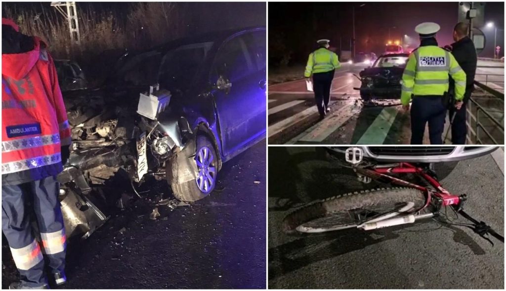 Tânăr lovit pe trecerea de pietoni, în Prahova. O mașină care i-a acordat prioritate a fost izbită cu viteză din spate și a ricoșat în pieton