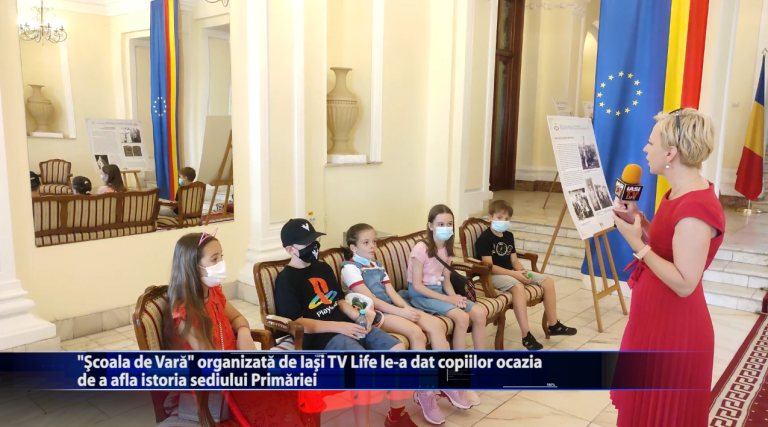 „Scoala de Vara” organizata de Iasi TV Life le-a dat copiilor ocazia de a afla istoria sediului Primariei
