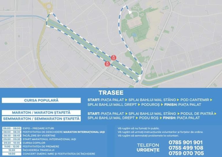 Restricţii în trafic duminică în Iași. Va avea loc maratonul internaţional 2019