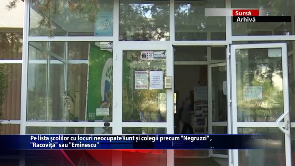 Pe lista scolilor cu locuri neocupate sun si colegii precum „Negruzzi”, „Racovita” sau „Eminescu”