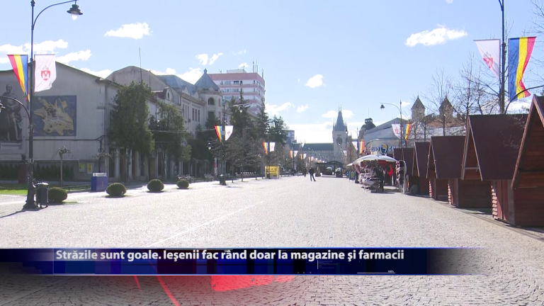 Strazile sunt goale. Iesenii fac rand doar la magazine si farmacii