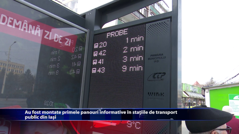 Au fost montate primele panouri informative in statiile de transport public din Iasi