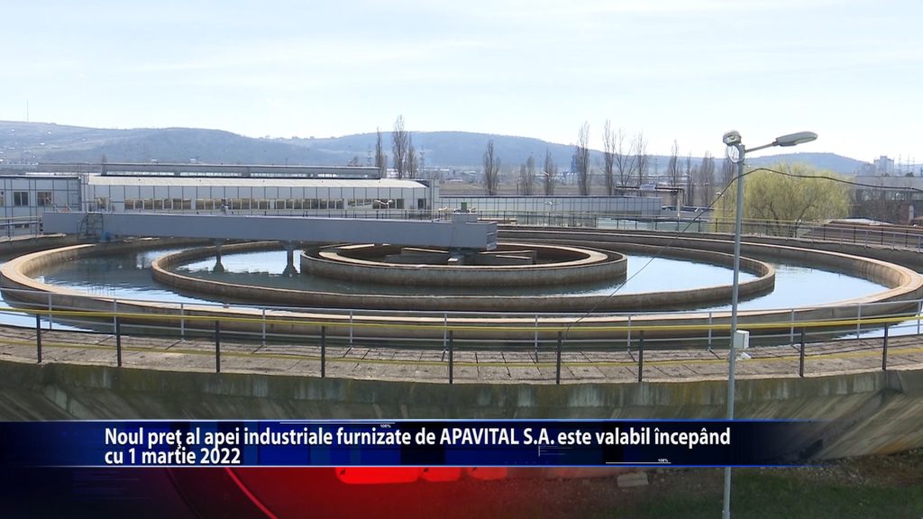 Noul pret al apei industriale furnizate de APAVITAL S.A. este valabil incepand cu 1 martie 2022