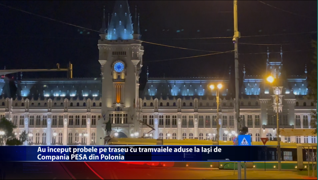 Au inceput probele pe traseu cu tramvaiele aduse la Iasi de Compania PESA din Polonia