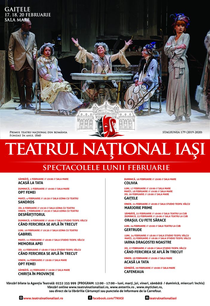 Spectacolele lunii februarie la Teatrul Național Iași