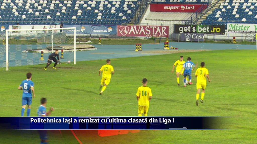 Politehnica Iasi a remizat cu ultima clasata din Liga I