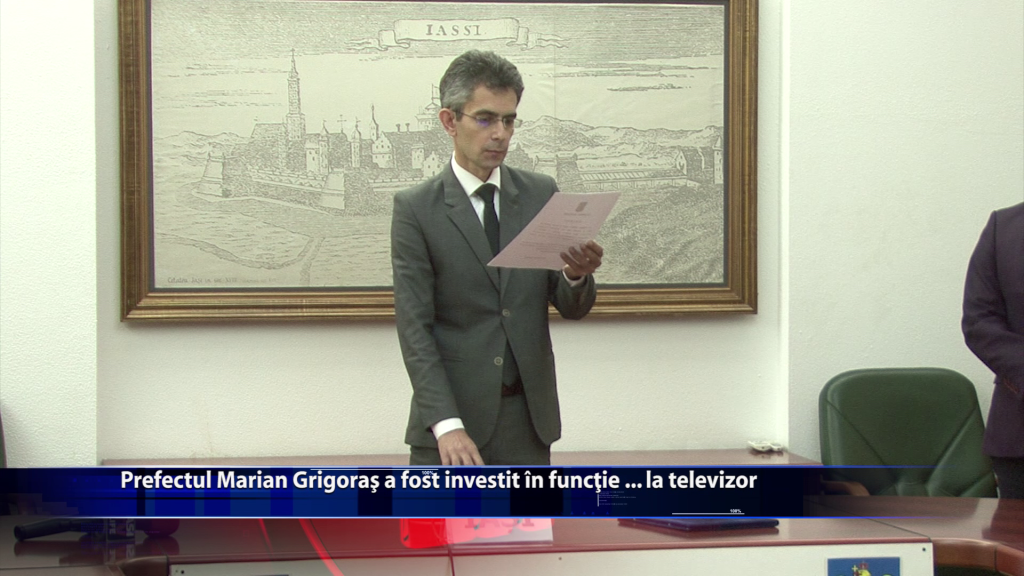 Prefectul Marian Grigoras a fost investit in functie … la televizor