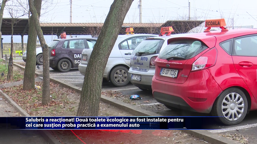 Salubris a reactionat! Doua toalete ecologice au fost instalate pentru cei care sustin proba practica a examenului auto