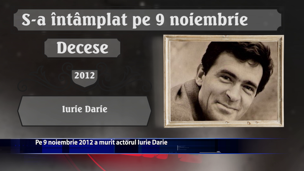 Pe 9 noiembrie 2012 a murit actorul Iurie Darie