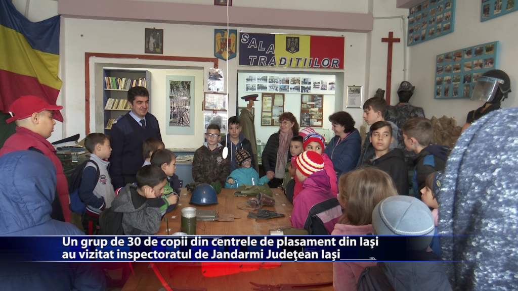 Un grup de 30 de copii din centrele de plasament in Iasi au vizitat Inspectoratul de Jandarmi Judetean Iasi