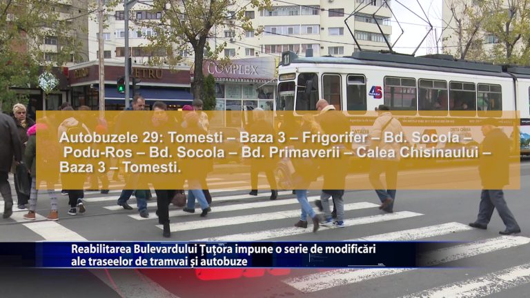 Reabilitarea Bulevardului Tutora impune o serie de modificari ale traseelor de tramvai si autobuz