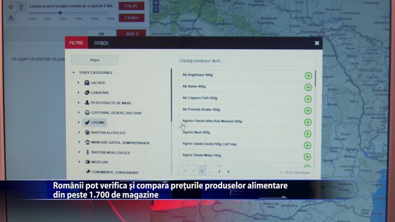 Romanii pot verifica si compara preturile produselor alimentare din peste 1.700 de magazine