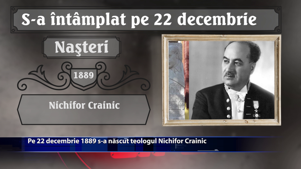 Pe 22 decembrie 1889 s-a nascut teologul Nichifor Crainic