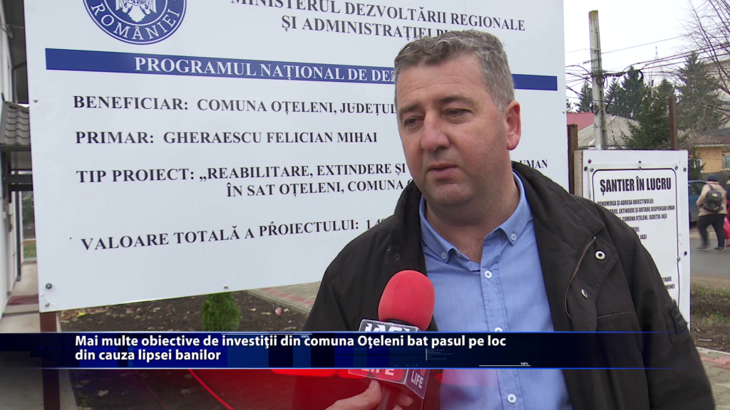 Mai multe obiective de investitii din comuna Oteleni bat pasul pe loc din cauza lipsei banilor