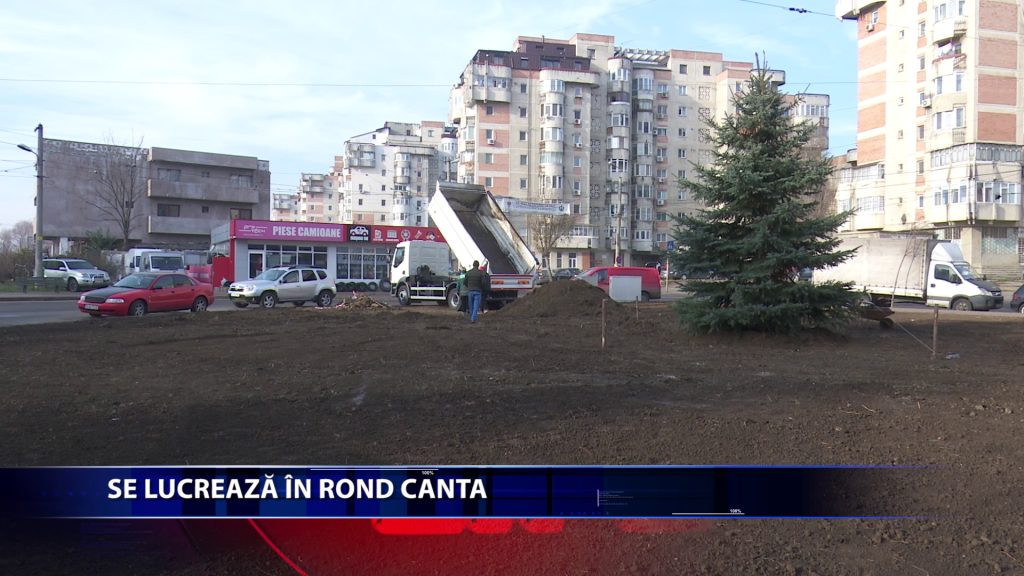 Muncitorii de la Servicii Publicei Iasi amenajeaza rondul din Canta