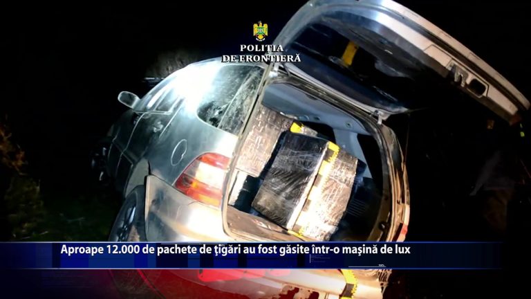 Aproape 12.000 de pachete cu tigari au fost gasite intr-o masina de lux