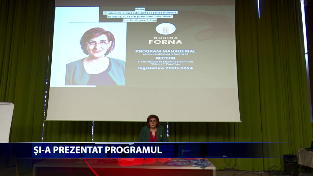Prof. univ. Norina Forna doreste la UMF Iasi o „Dezvoltare universitara inovativa”