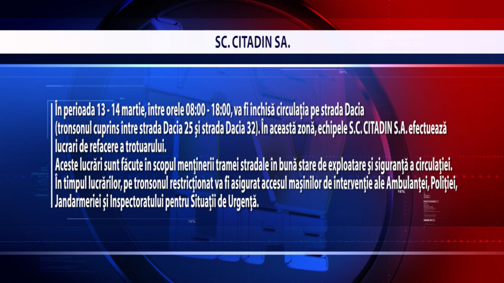 ANUNȚ CITADIN (Dacia)
