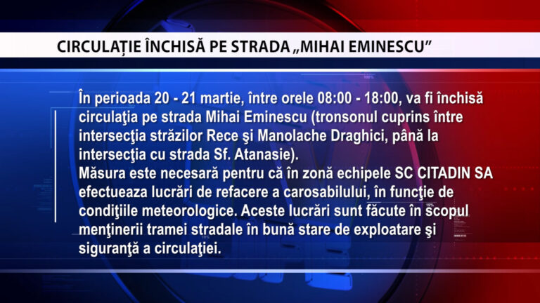 ANUNȚ CITADIN (EMINESCU)