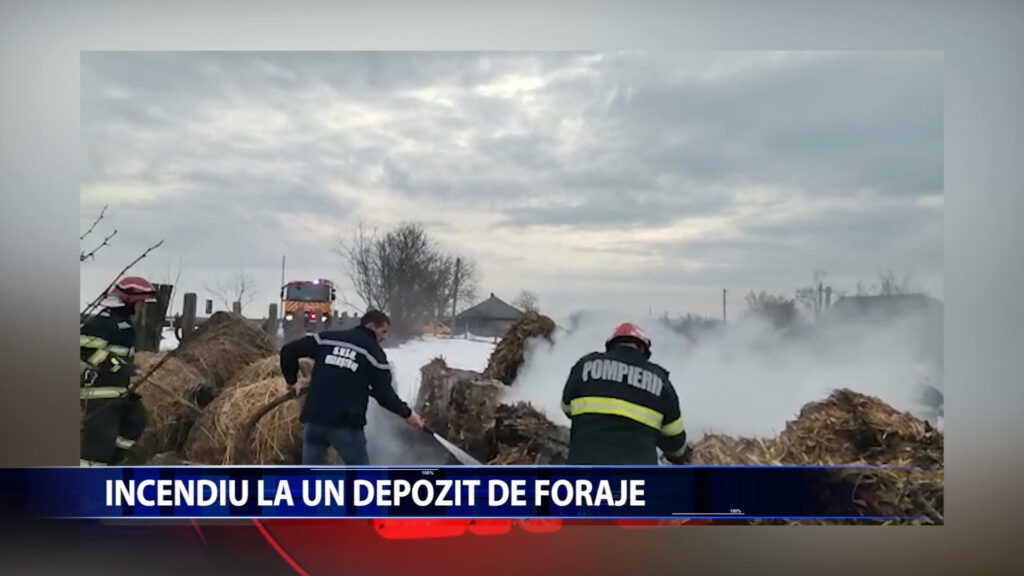 INCENDIU LA UN DEPOZIT DE FURAJE