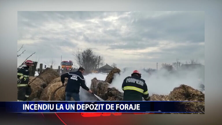INCENDIU LA UN DEPOZIT DE FURAJE