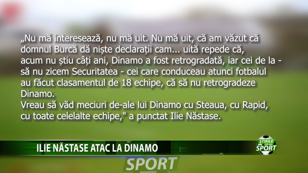 Ilie Nastase, atac la Dinamo