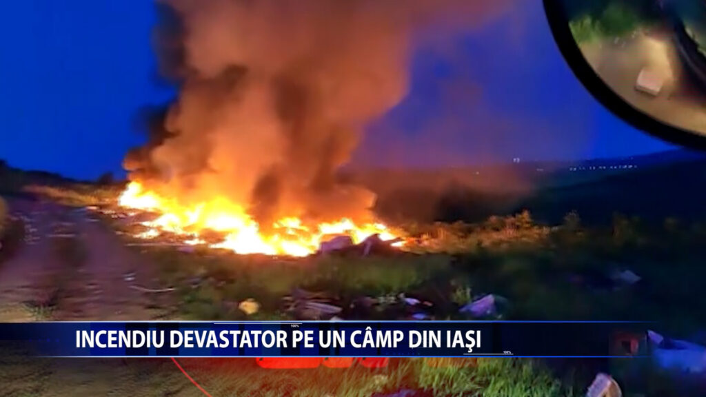 INCENDIU DEVASTATOR PE UN CAMP DIN IASI