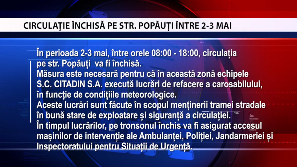 ANUNȚ CITADIN ( POPĂUȚI)