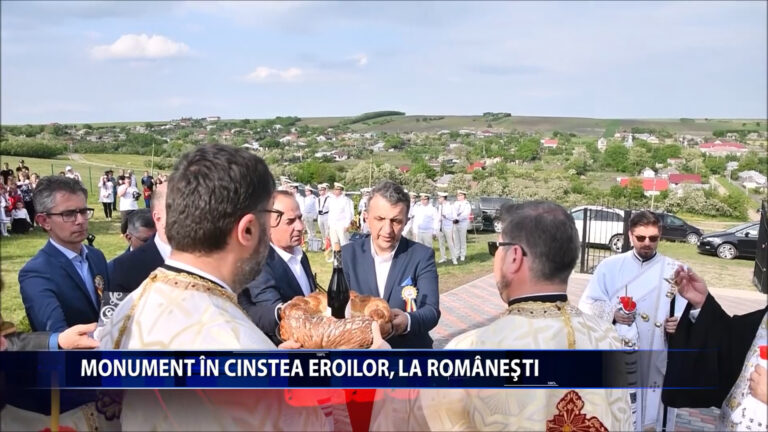 Monument in cinstea eroilor, la Romanesti