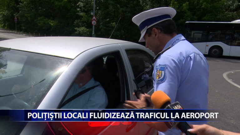 Politistii locali fluidizeaza traficul la aeroport