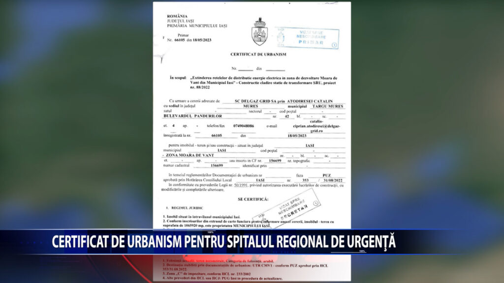 Certificat de urbanism pentru Spitalul Regional de Urgenta