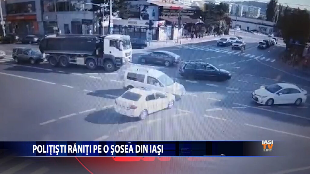POLITISTI RANITI PE O SOSEA DIN IASI