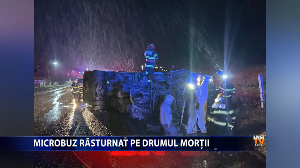 MICROBUZ RĂSTURNAT PE DRUMUL MORȚII