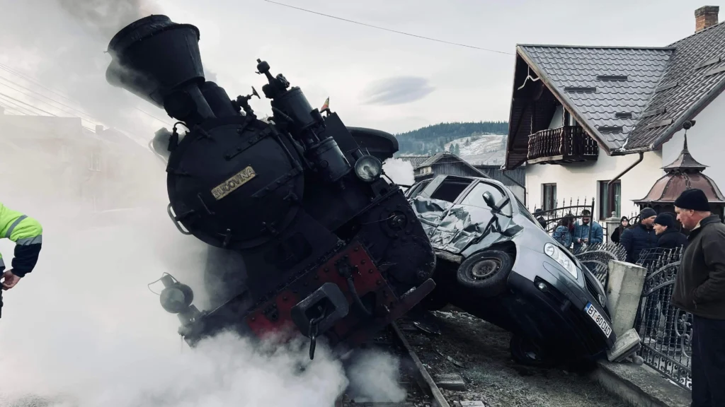 Cum s-a petrecut accidentul în care a fost implicată Mocănița din Bucovina. 20 de oameni, la un pas de tragedie