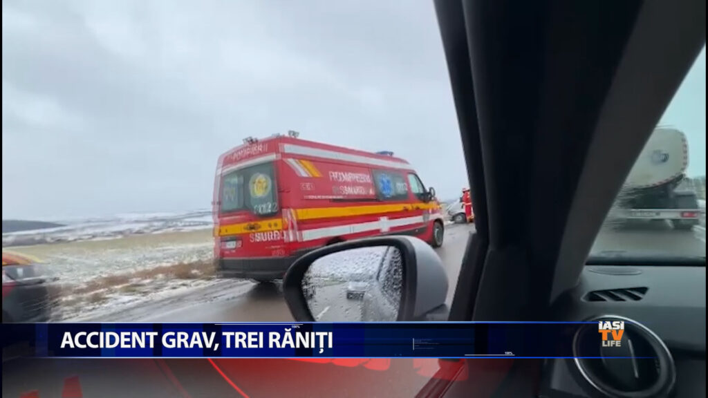 Accident grav, trei răniți
