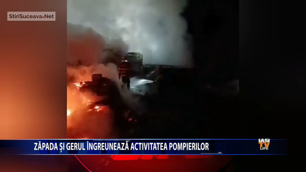 Zăpada și gerul îngreunează activitatea pompierilor
