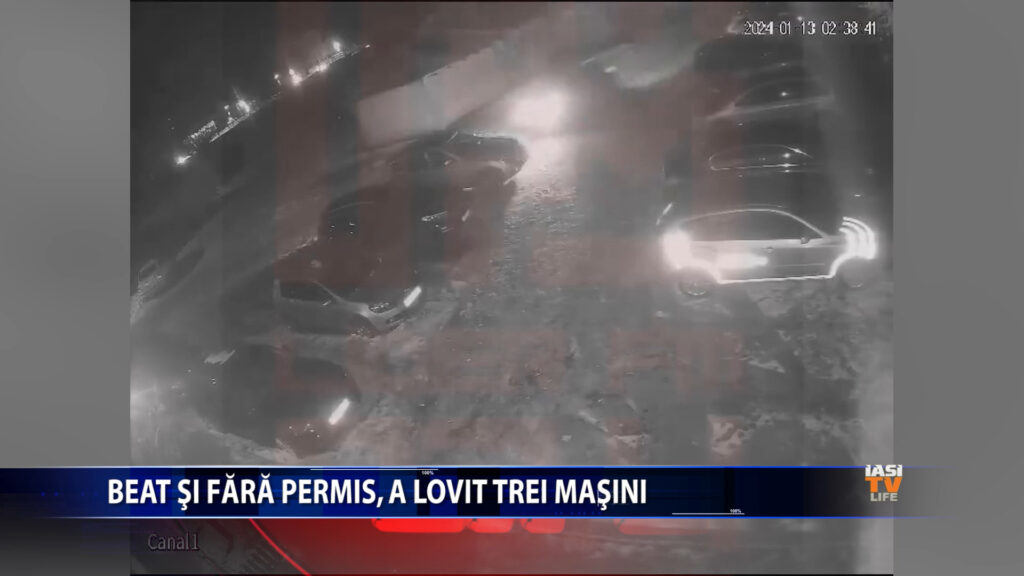 Beat și fără permis, a lovit trei mașini
